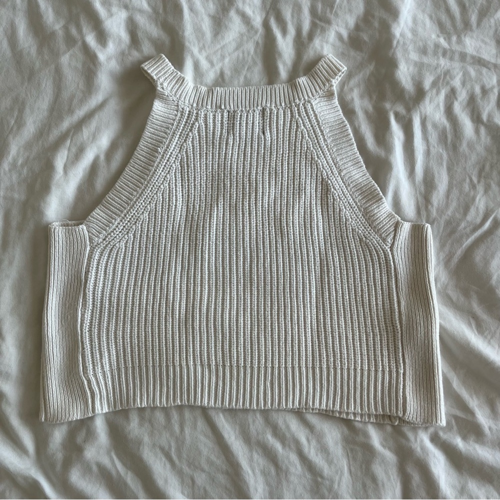 Knitted cropped tank top vest - Picture 4 of 6